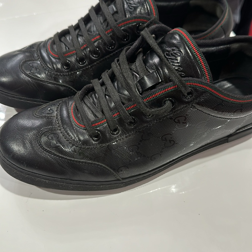 Gucci black sneakers European 8 US 9 - Picture 2 of 5